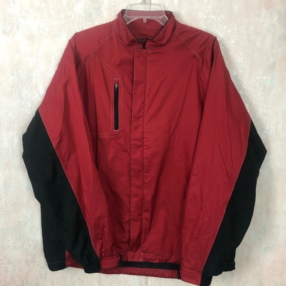 Sun Mountain Red Black Windbreaker Jacket Mens Size L